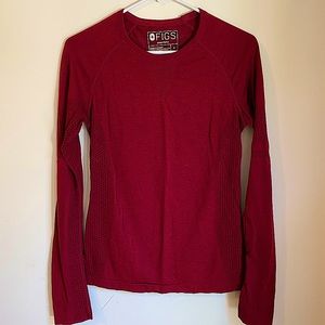 Women’s FIGS Salta Under Scrub Top - Small (Burgundy)